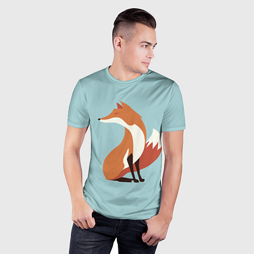 Мужская спорт-футболка Minimal Fox / 3D-принт – фото 3