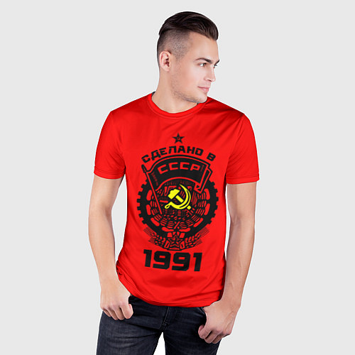 Мужская спорт-футболка Сделано в СССР 1991 / 3D-принт – фото 3