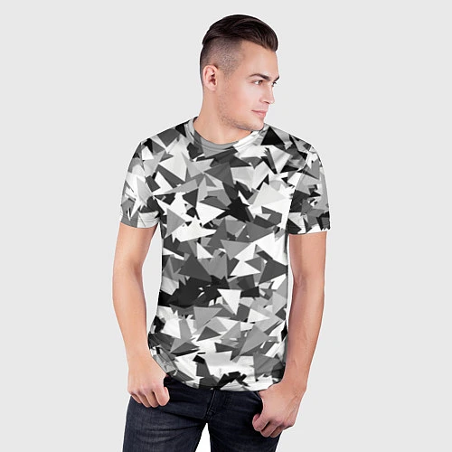 Мужская спорт-футболка Городской серый камуфляж / 3D-принт – фото 3