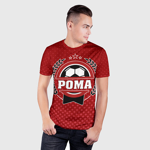 Мужская спорт-футболка Рома: звезда футбола / 3D-принт – фото 3