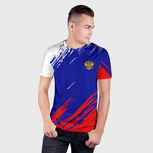 Мужская спорт-футболка RUSSIA SPORT / 3D-принт – фото 3