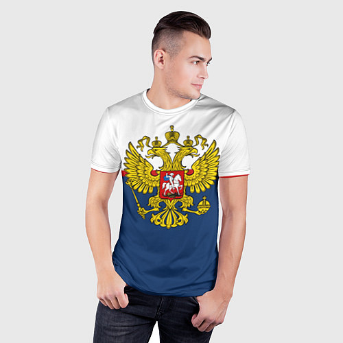 Мужская спорт-футболка Герб России / 3D-принт – фото 3
