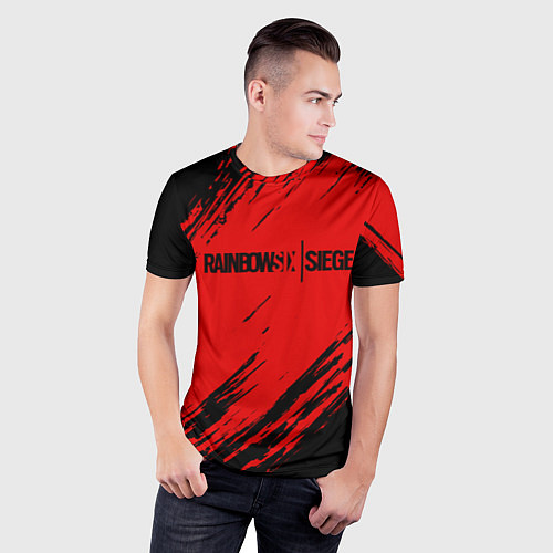 Мужская спорт-футболка R6S: Red Style / 3D-принт – фото 3
