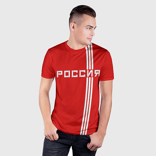 Мужская спорт-футболка Россия: Красная машина / 3D-принт – фото 3