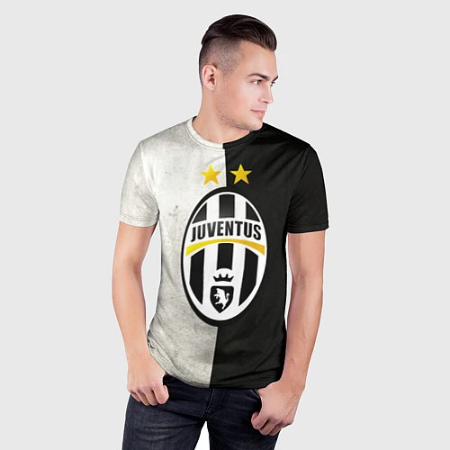 Мужская спорт-футболка FC Juventus W&B / 3D-принт – фото 3