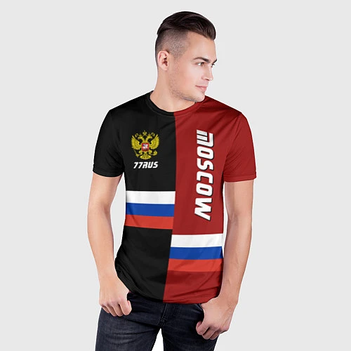 Мужская спорт-футболка Moscow, Russia / 3D-принт – фото 3