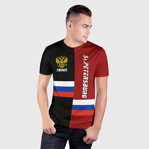 Мужская спорт-футболка St.Petersburg, Russia / 3D-принт – фото 3