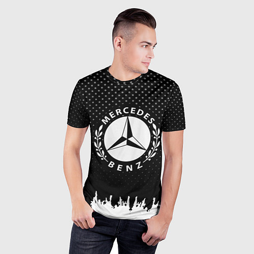 Мужская спорт-футболка Mercedes-Benz: Black Side / 3D-принт – фото 3