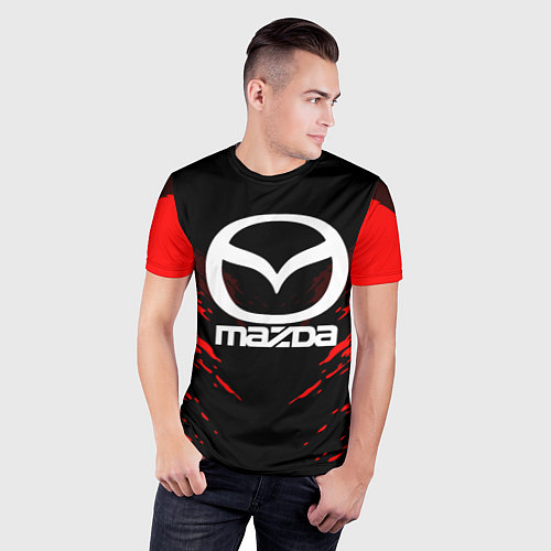 Мужская спорт-футболка Mazda: Red Anger / 3D-принт – фото 3