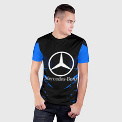 Футболка спортивная мужская Mercedes-Benz: Blue Anger, цвет: 3D-принт — фото 2