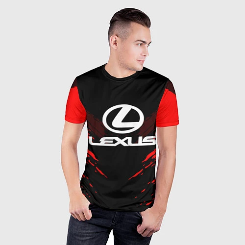 Мужская спорт-футболка Lexus: Red Anger / 3D-принт – фото 3