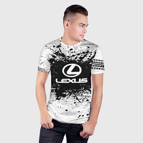 Мужская спорт-футболка Lexus: Black Spray / 3D-принт – фото 3