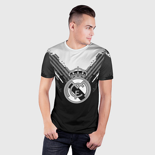 Мужская спорт-футболка FC Real Madrid: Black Style / 3D-принт – фото 3