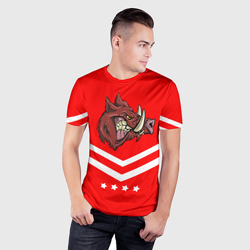Мужская спорт-футболка Спартанский кабан / 3D-принт – фото 3