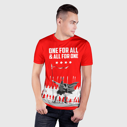 Мужская спорт-футболка One for all & all for one / 3D-принт – фото 3