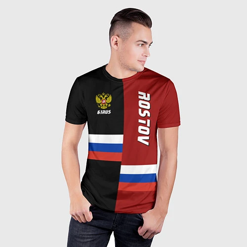 Мужская спорт-футболка Rostov, Russia / 3D-принт – фото 3