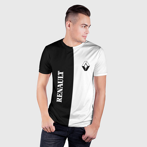 Мужская спорт-футболка Renault: Black & White / 3D-принт – фото 3
