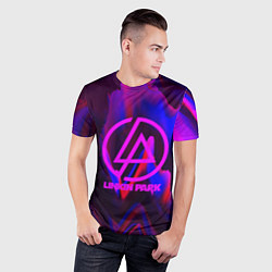 Футболка спортивная мужская Linkin Park: Violet Neon, цвет: 3D-принт — фото 2