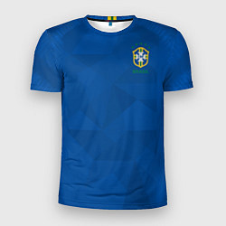 Футболка спортивная мужская Бразилия: Гостевая ЧМ-2018, цвет: 3D-принт