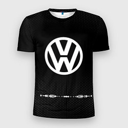 Футболка спортивная мужская Volkswagen: Black Abstract, цвет: 3D-принт