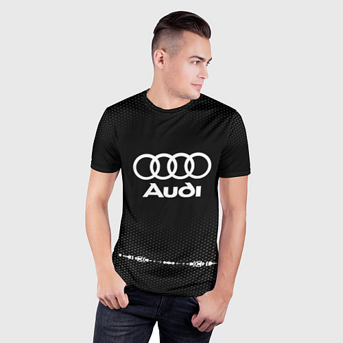 Мужская спорт-футболка Audi: Black Abstract / 3D-принт – фото 3