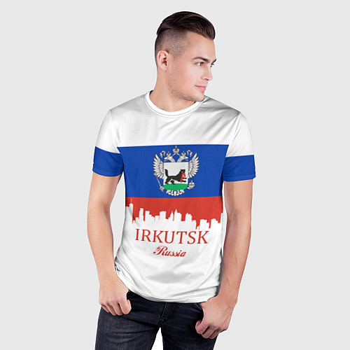 Мужская спорт-футболка Irkutsk: Russia / 3D-принт – фото 3