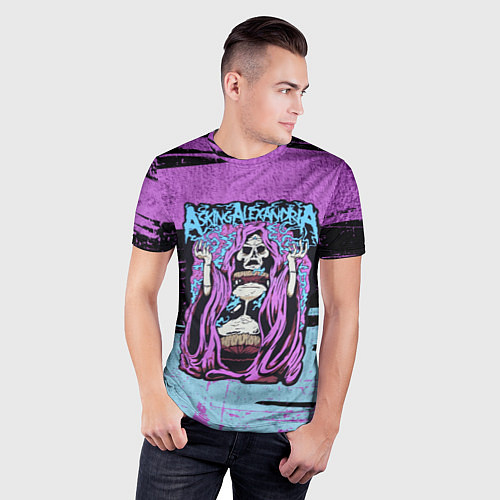 Мужская спорт-футболка Asking Alexandria: Purple Death / 3D-принт – фото 3