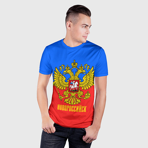 Мужская спорт-футболка Новороссийск: Россия / 3D-принт – фото 3