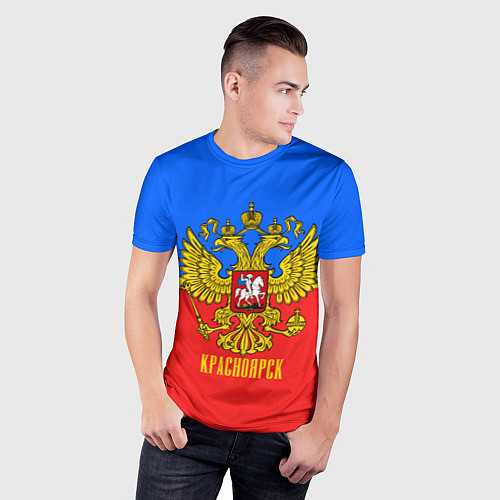 Мужская спорт-футболка Красноярск: Россия / 3D-принт – фото 3