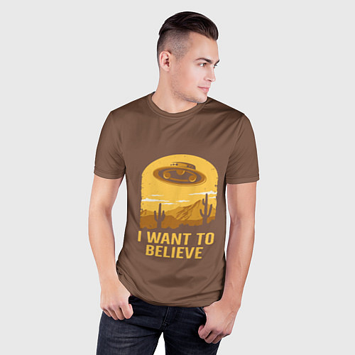 Мужская спорт-футболка I want to believe / 3D-принт – фото 3