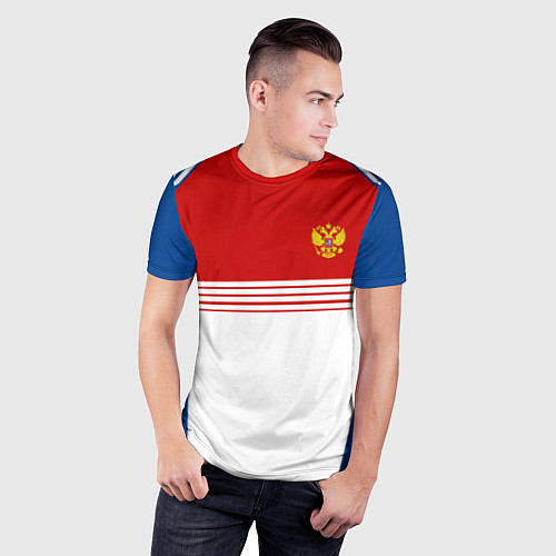 Мужская спорт-футболка Russia: Retro Sport / 3D-принт – фото 3