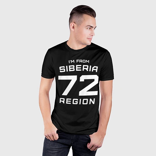 Мужская спорт-футболка Im from Siberia: 72 Region / 3D-принт – фото 3