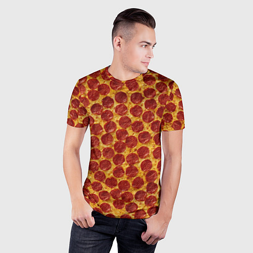 Мужская спорт-футболка Пицца пепперони / 3D-принт – фото 3