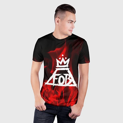 Мужская спорт-футболка Fall Out Boy: Red Flame / 3D-принт – фото 3