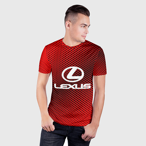 Мужская спорт-футболка Lexus: Red Carbon / 3D-принт – фото 3