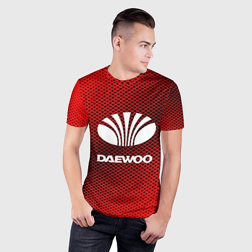 Мужская спорт-футболка Daewoo: Red Carbon / 3D-принт – фото 3