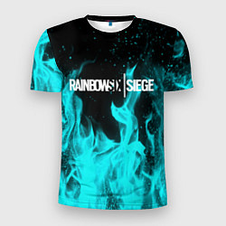 Мужская спорт-футболка R6S: Turquoise Flame