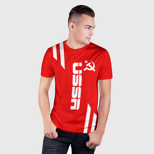 Мужская спорт-футболка USSR: Red Sport / 3D-принт – фото 3