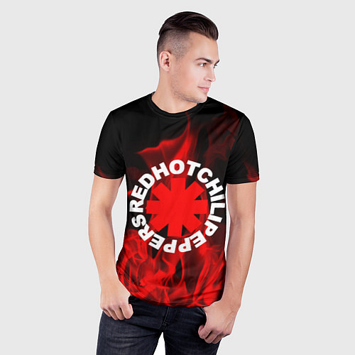 Мужская спорт-футболка RHCP: Red Flame / 3D-принт – фото 3