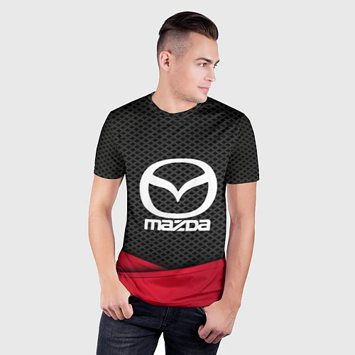 Мужская спорт-футболка Mazda: Grey Carbon / 3D-принт – фото 3
