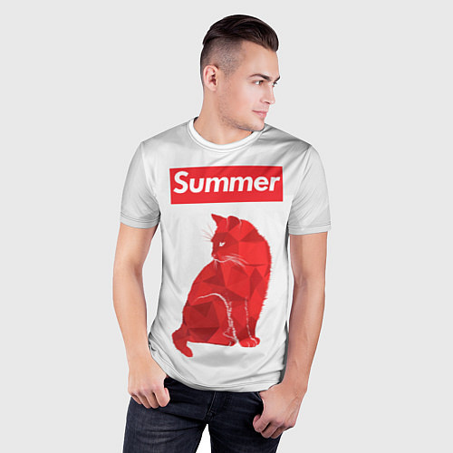 Мужская спорт-футболка Summer Cat / 3D-принт – фото 3