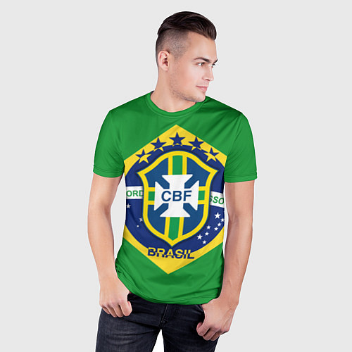 Мужская спорт-футболка CBF Brazil / 3D-принт – фото 3