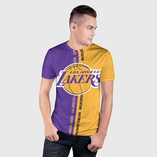 Мужская спорт-футболка NBA: LA Lakers / 3D-принт – фото 3
