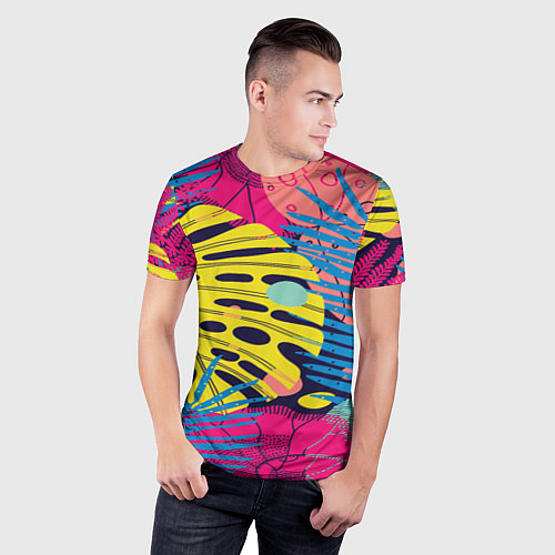 Мужская спорт-футболка Тропическая мода / 3D-принт – фото 3