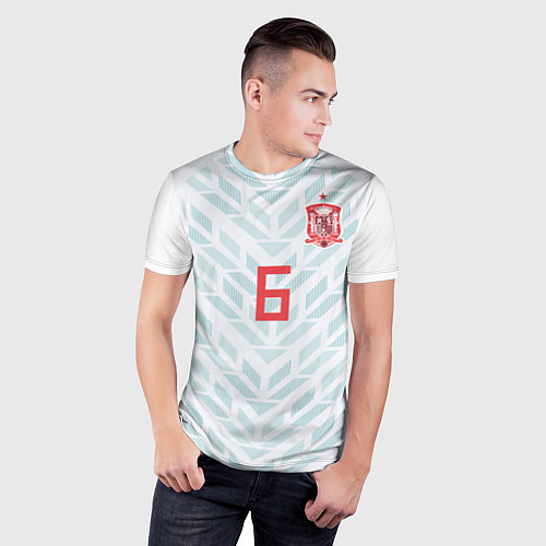 Мужская спорт-футболка Iniesta Away WC 2018 / 3D-принт – фото 3