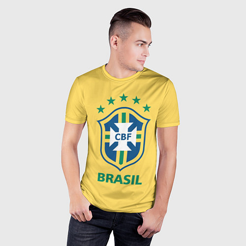 Мужская спорт-футболка Brazil Team / 3D-принт – фото 3