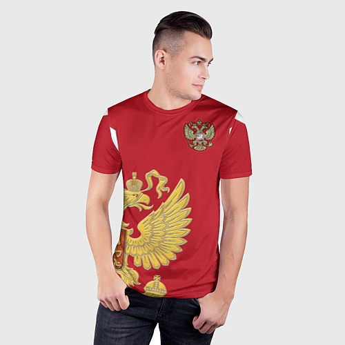 Мужская спорт-футболка Сборная России: эксклюзив / 3D-принт – фото 3