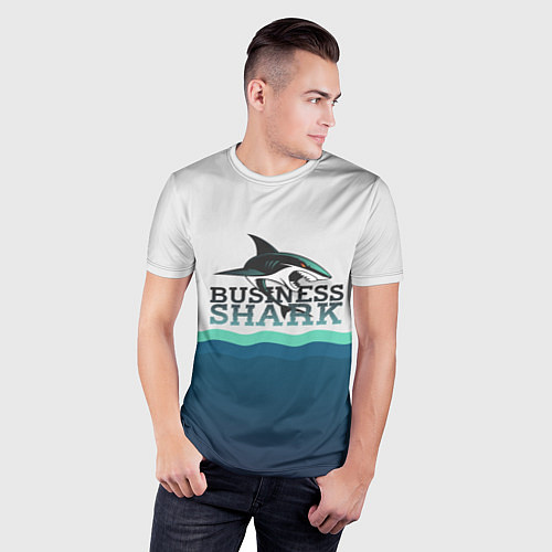 Мужская спорт-футболка Business Shark / 3D-принт – фото 3