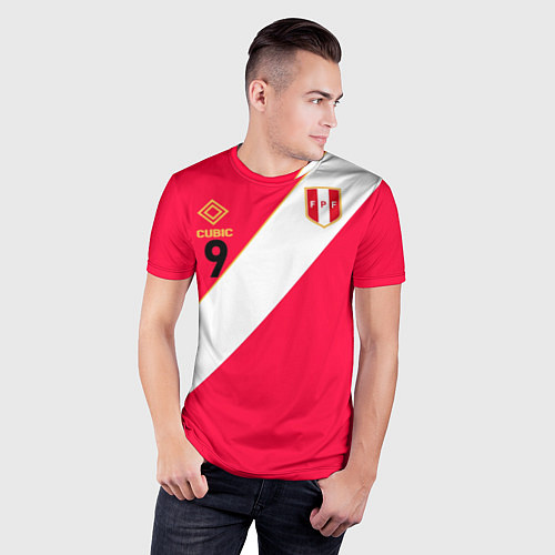 Мужская спорт-футболка Форма сборной Перу #9 / 3D-принт – фото 3