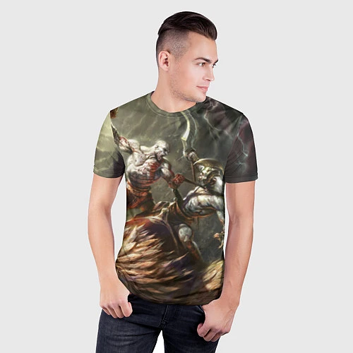 Мужская спорт-футболка Кратос: Бог войны / 3D-принт – фото 3